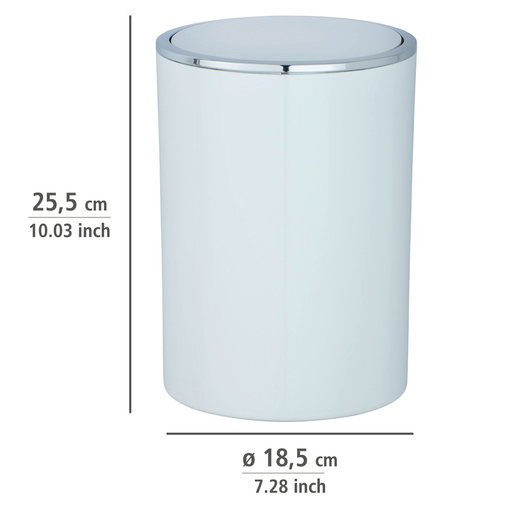 Poubelle à couvercle oscillant Inca blanc  5 l