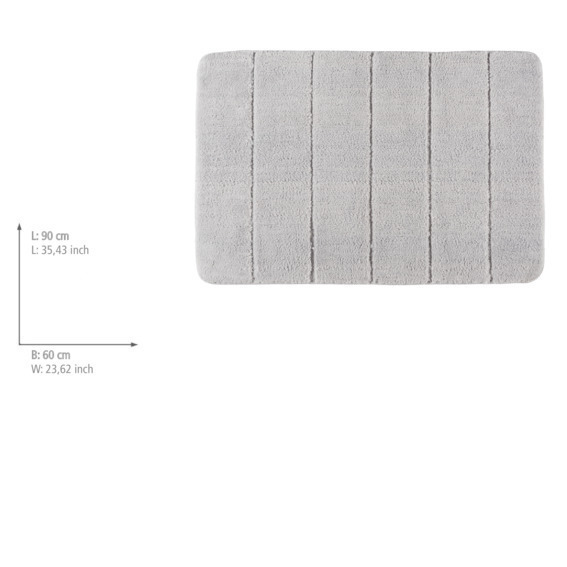 Tapis de bain Steps gris clair  microfibre