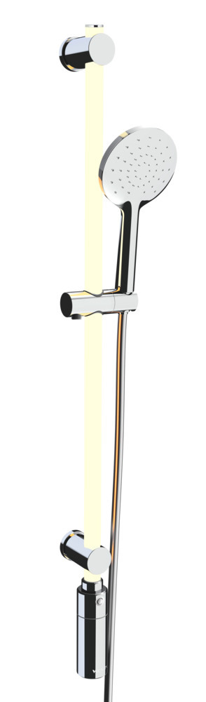 Ensemble Barre de douche à LED 94 cm 12 couleurs RVB  dimmable