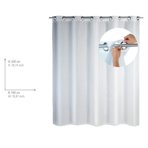 Rideau de douche Comfort Flex blanc  180 x 200 cm, lavable