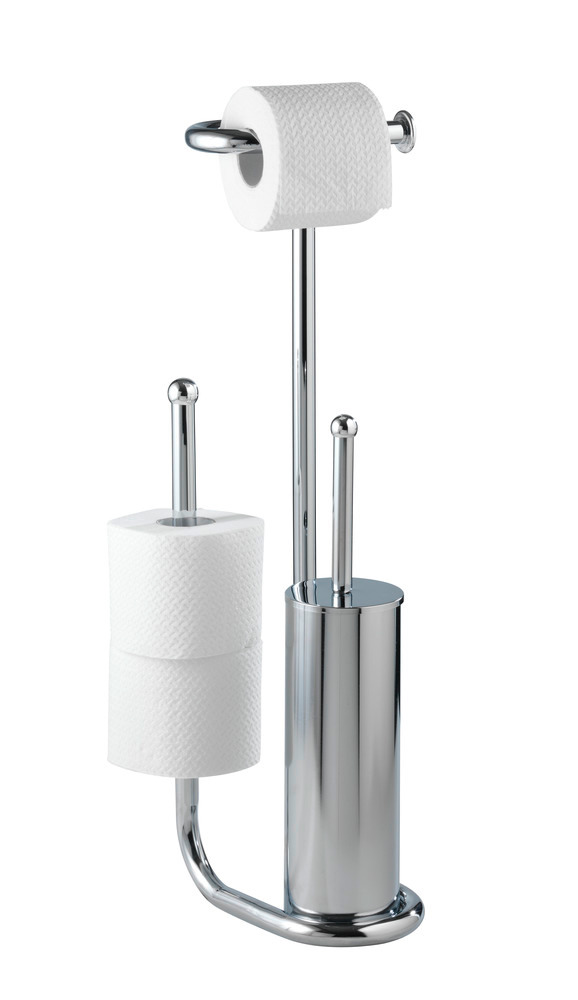 Combiné WC Universalo Chrome  avec porte-rouleaux de papier hygiénique de rechange