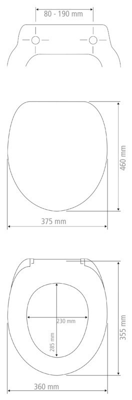 Abattant Exclusive No. 6  Duroplast antibactérien, avec frein de chute