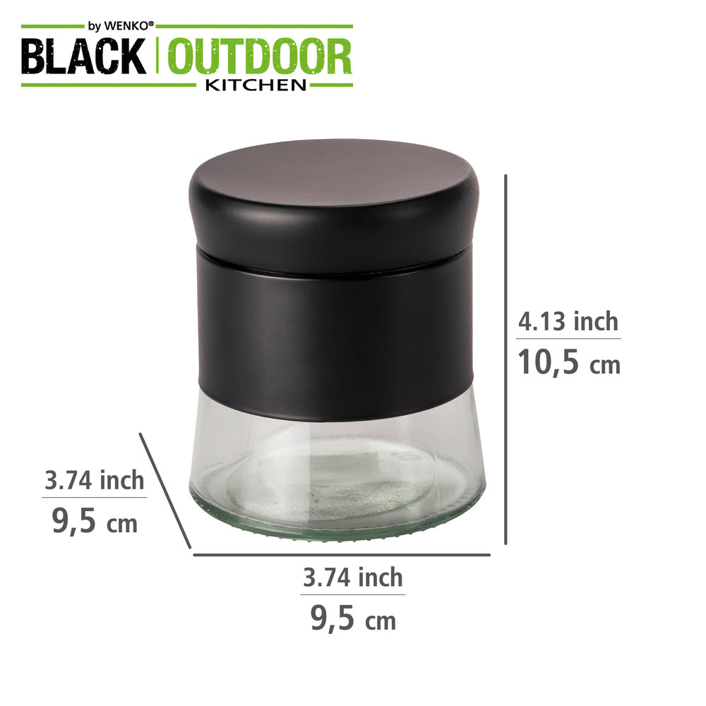 Boîte de rangement en verre Boga 0,4 litres  Boîte de conservation noir