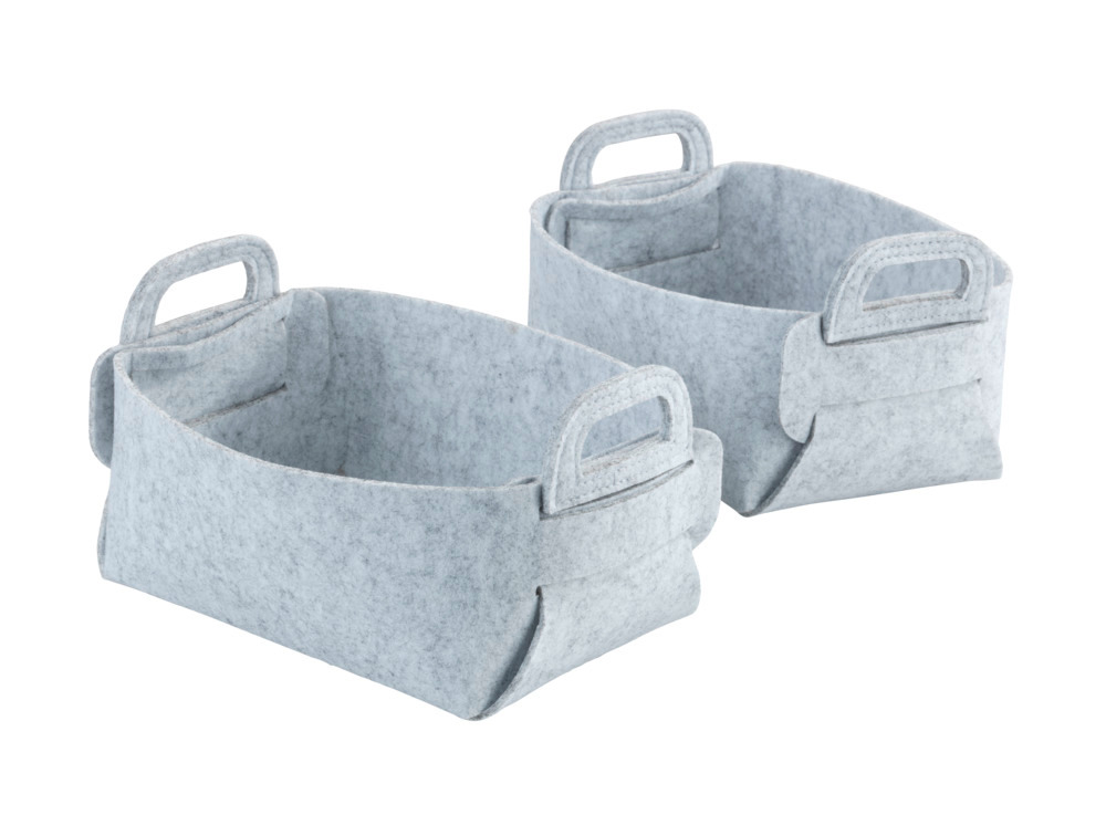 Panier en feutre Nina S Gris clair  Pliable et peu encombrant pour le rangement