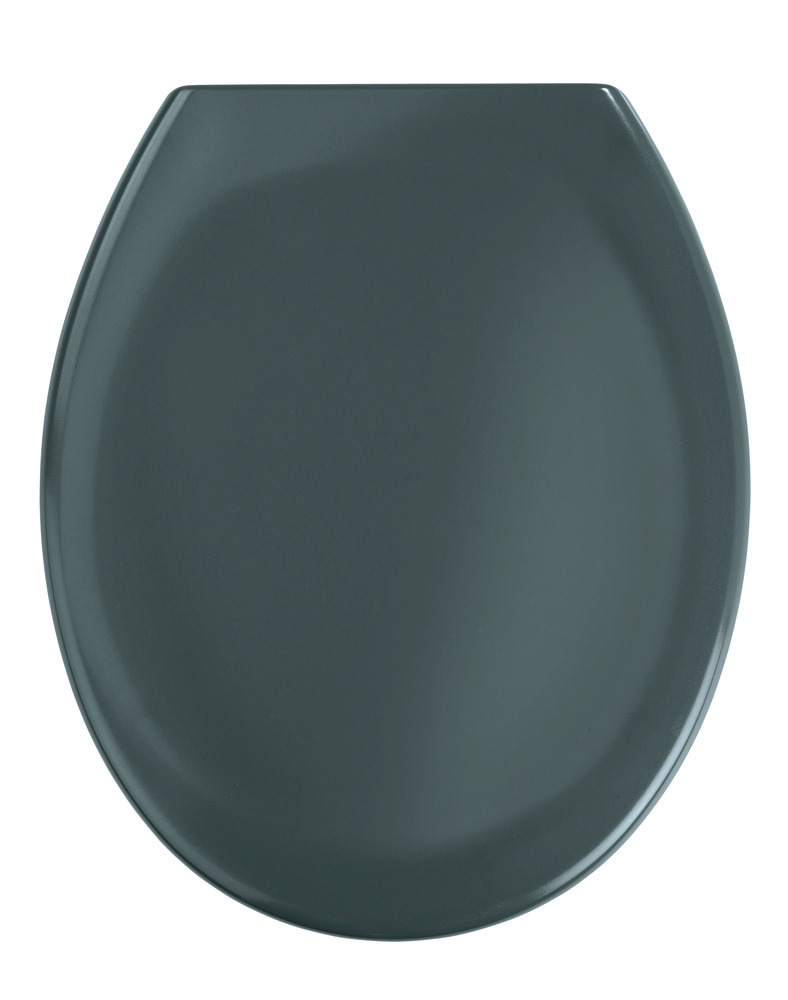 Abattant WC Premium Ottana Dark gris Easy-Close  abaissement automatique, fixation Fix-Clip hygiénique en acier inox, antibactérien