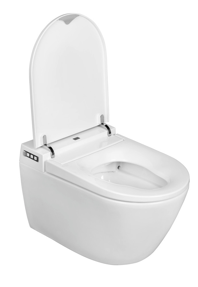 Abattant WC  Smart Toilet avec fonctions de nettoyage en céramique sans rebord 