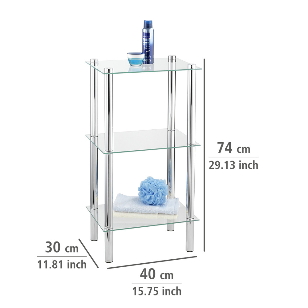 Étagère exclusive arc en demi-cercle Yago  3 étagères en verre