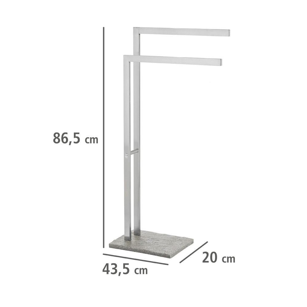 Porte serviettes salle de bain sur pied, Granit, polyrésine effet granit - acier, 43,5x86,5x20 cm  Porte-vêtements