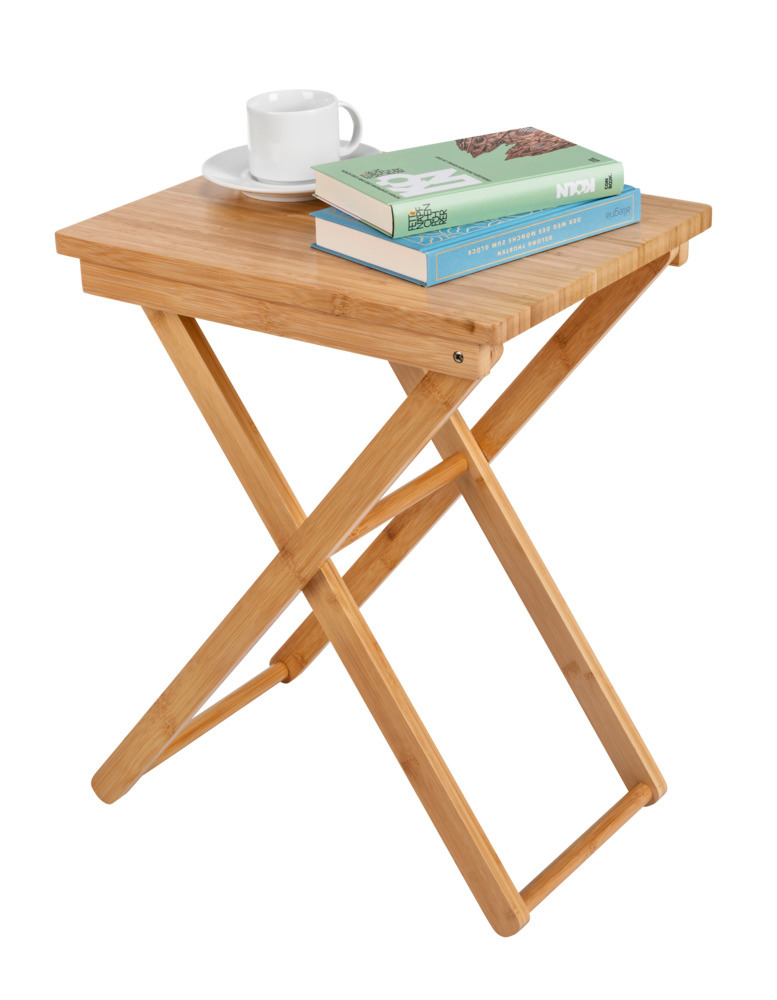 Table pliante Maui, en bambou  Étagère pliable peu encombrante