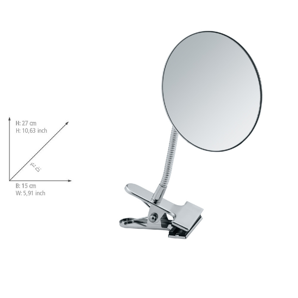 Miroir grossissant salle de bain, x5, à clipser  grossissement de 5x