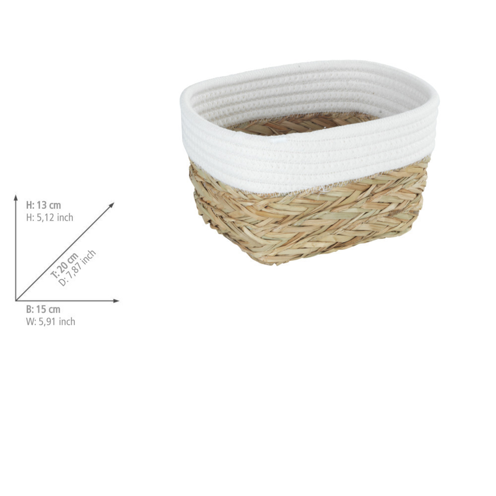 Panier de rangement Rika S, blanc  Corbeille de bain 