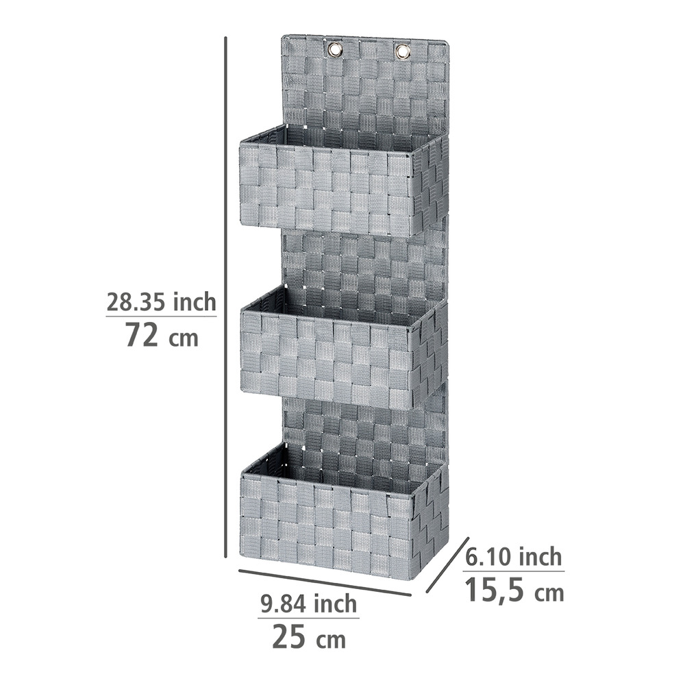 Organiseur de salle de bains Adria gris  3 étages