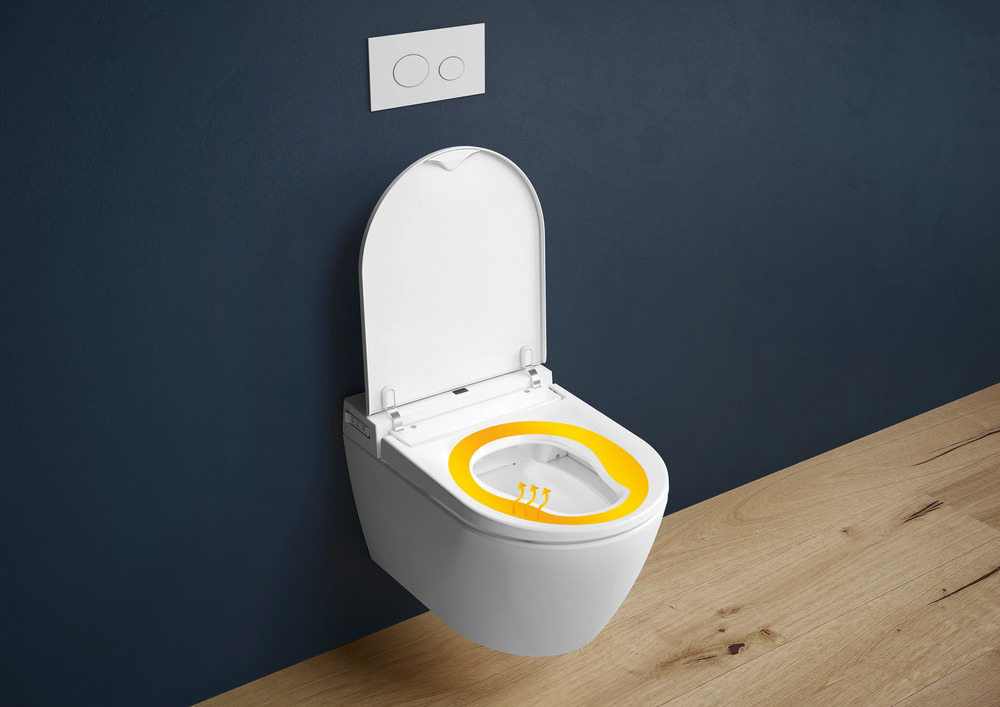 Abattant WC  Smart Toilet avec fonctions de nettoyage en céramique sans rebord 