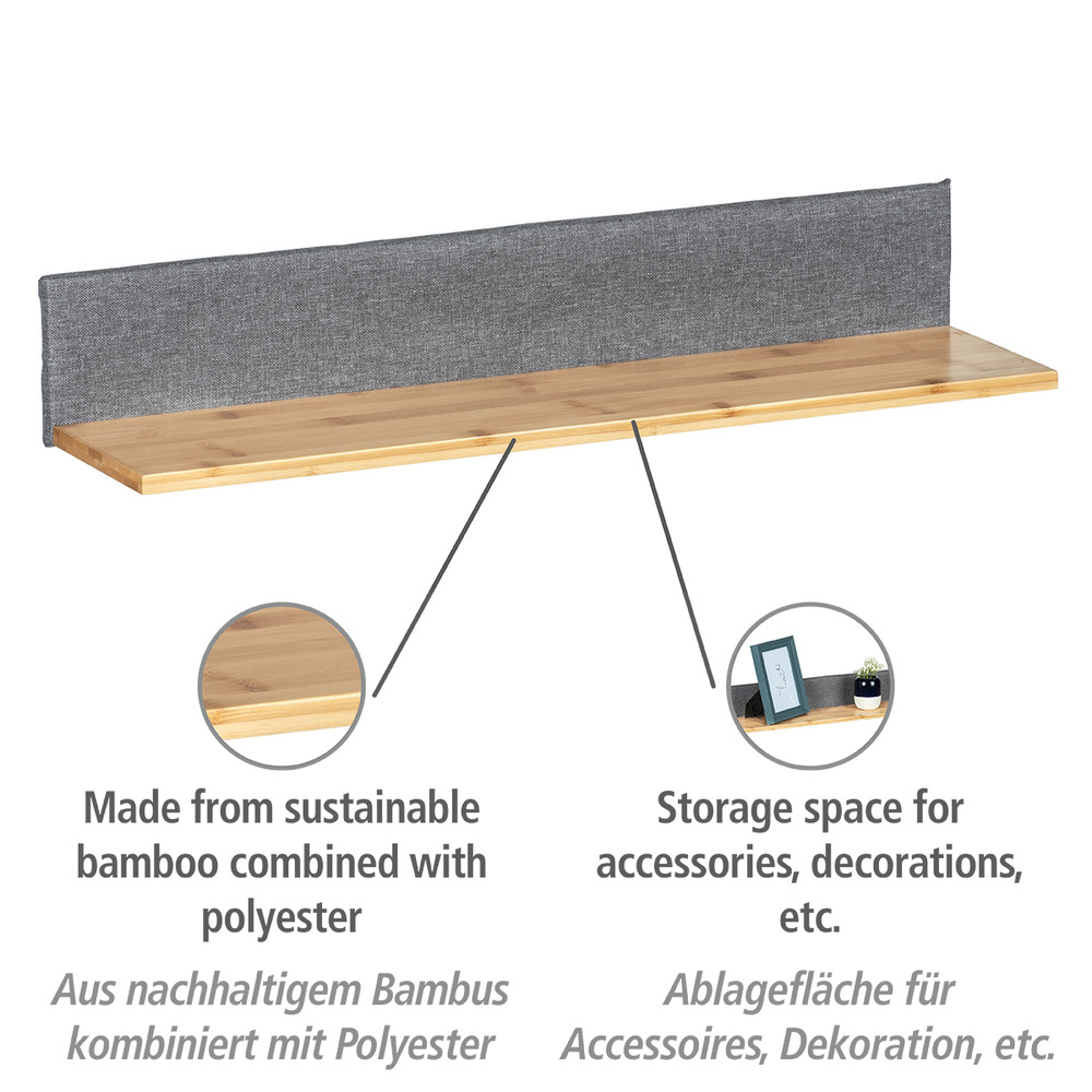 Etagère murale bois Bahari, étagère murale style scandinave pour la bibliothèque, le salon, la chambre,   Etagere bois murale