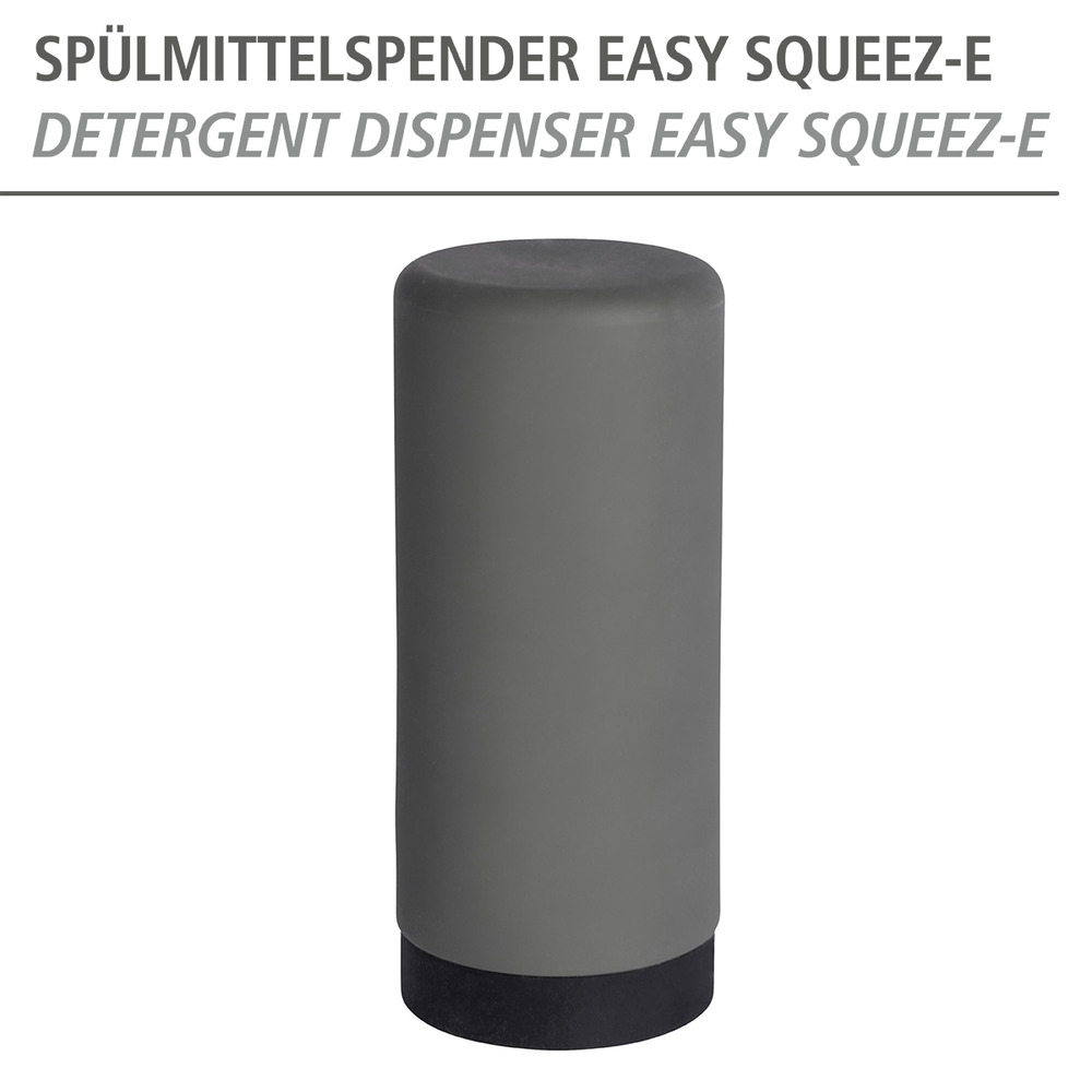 Distributeur de liquide pour vaisselle Easy Squeez-e gris  en silicone anti-fuite