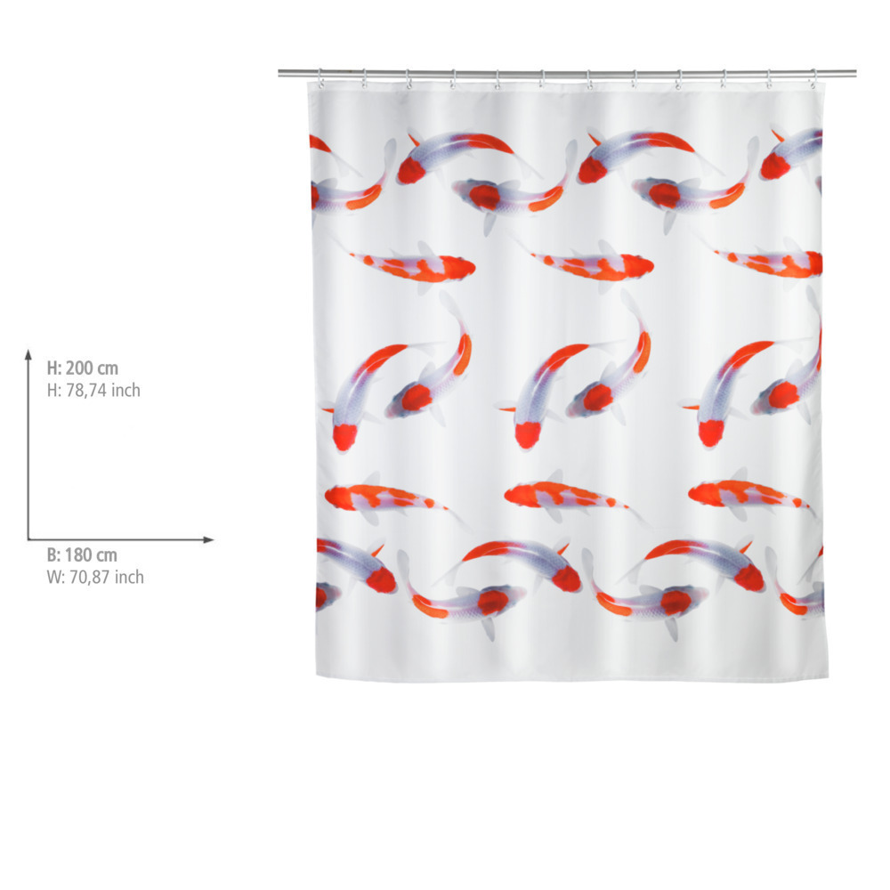 Rideau de douche Nagoya  Textile (polyester), 180 x 200 cm, lavable