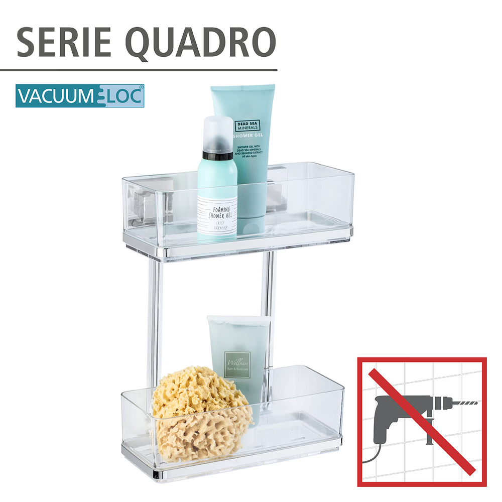 Vacuum-Loc® étagère murale en acier inox Quadro 2 niveaux  fixer sans percer