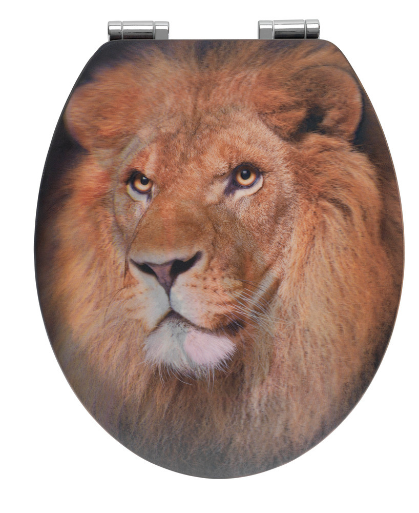 Abattant Lion avec motif 3D  MDF, abaissement automatique