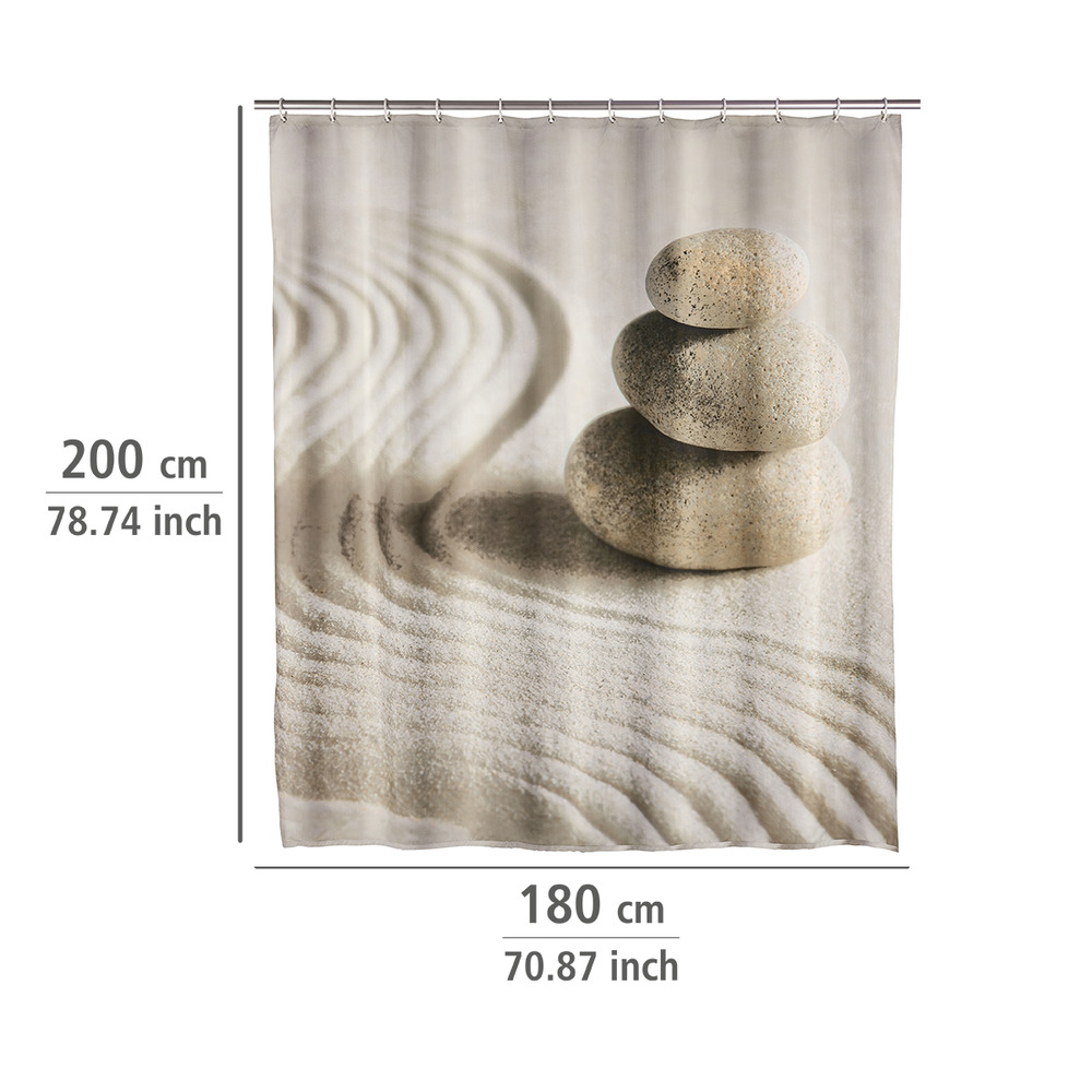 Rideau de douche Sand and Stone  lavable, 180 x 200 cm