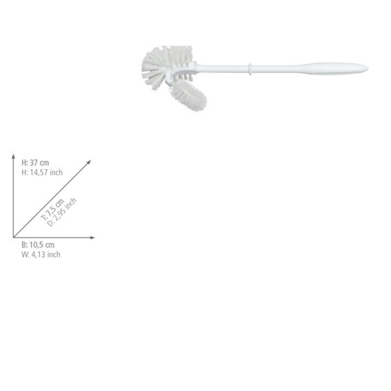 Brosse de rechange avec brosse pour rebords et manche blanc  