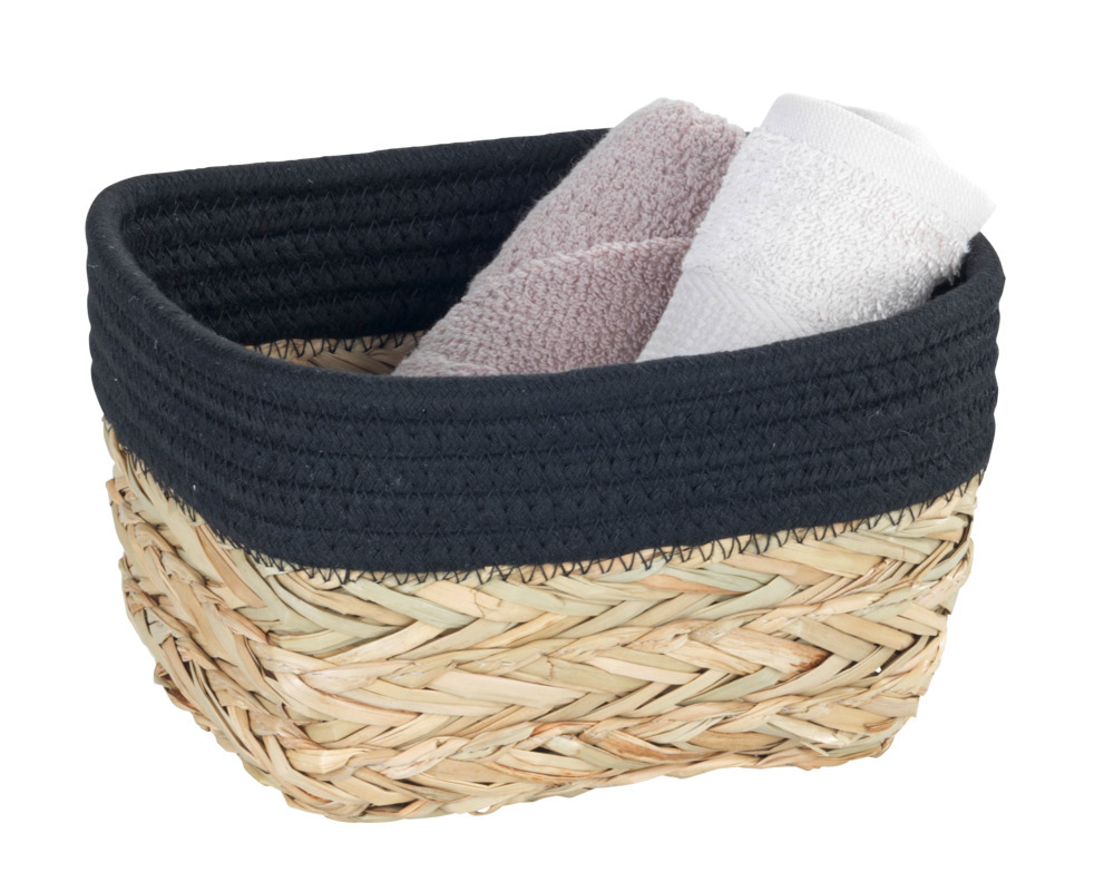 Panier de rangement Rika S, noir  Corbeille de bain 