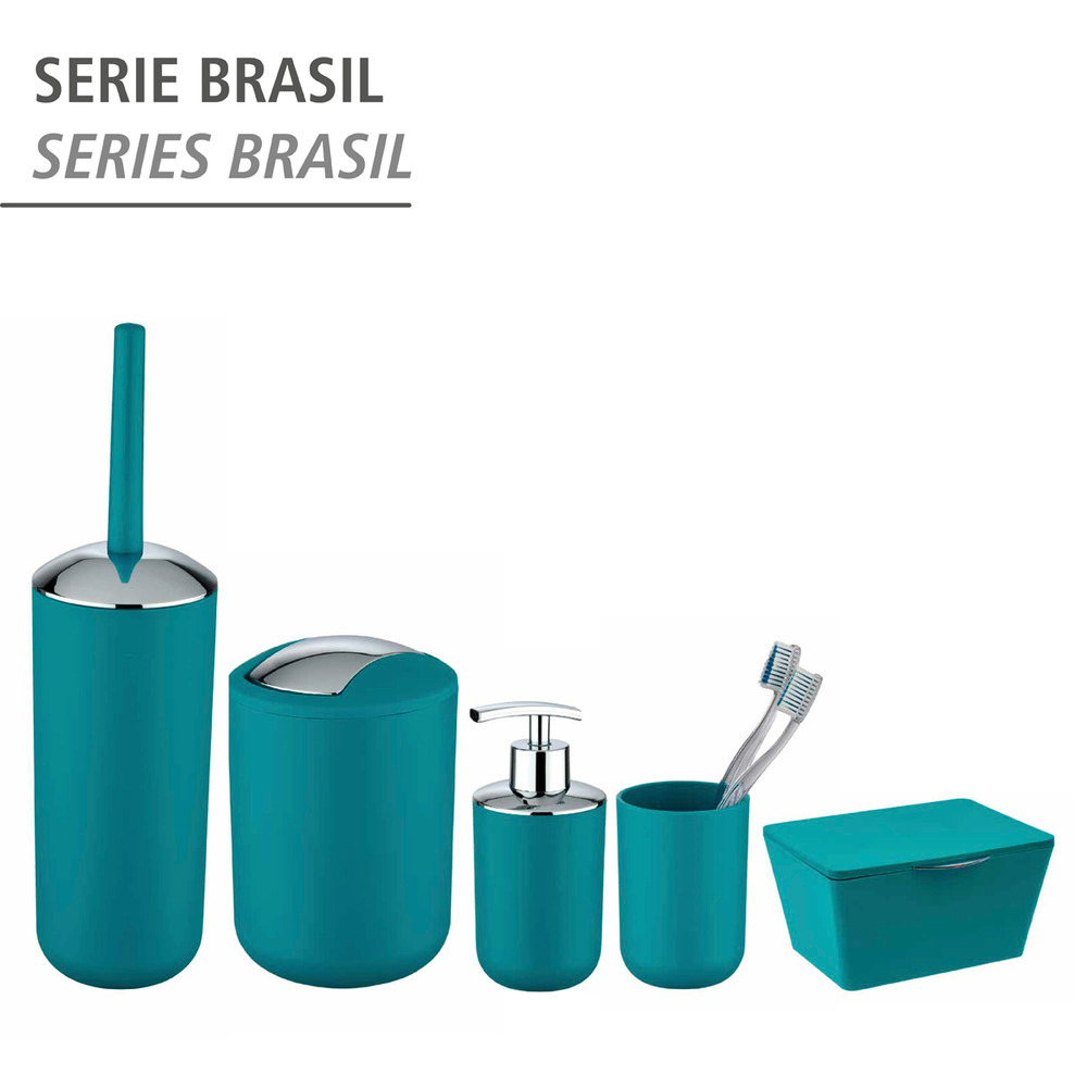 Distributeur de savon Brasil pétrole  plastique incassable, 320ml