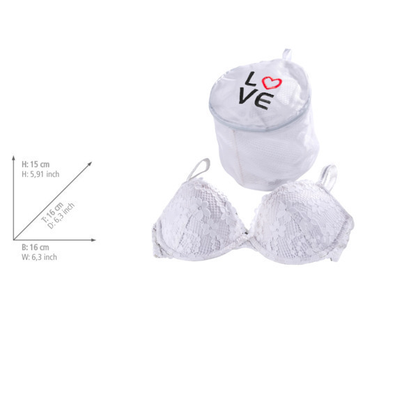 Filet à linge pour soutien-gorge Love blanc  Ø 16