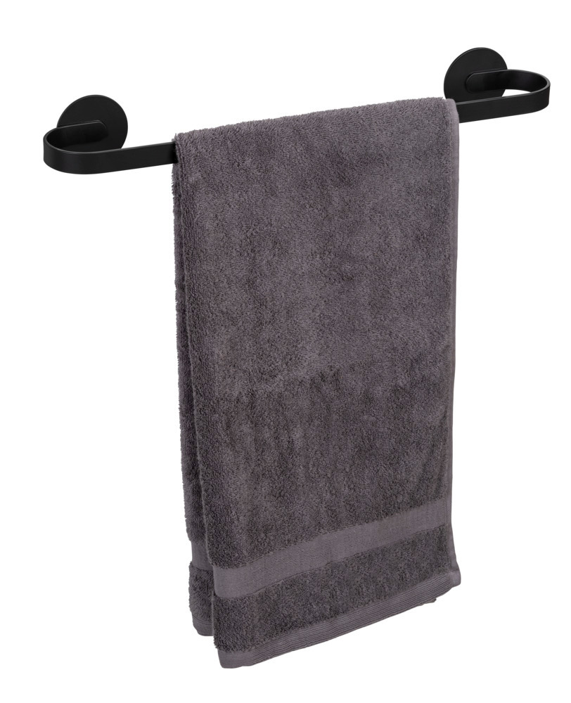 Turbo-Loc® Barre à linge de bain Uno Bivio Black mat, 40 cm  en aluminium