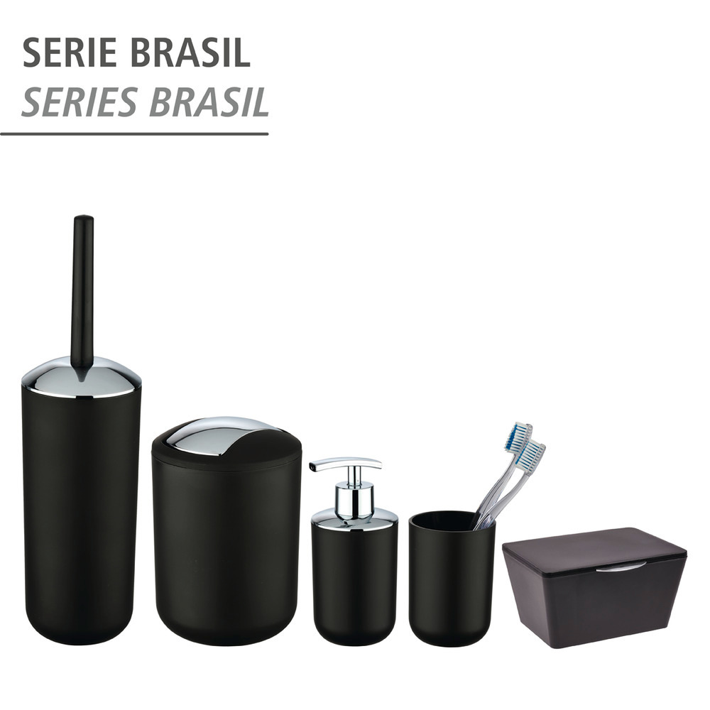 Boîte avec couvercle Brasil noir  plastique incassable