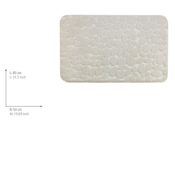 Tapis de bain Memory Foam Pebbles beige  polyester, 50 x 80 cm