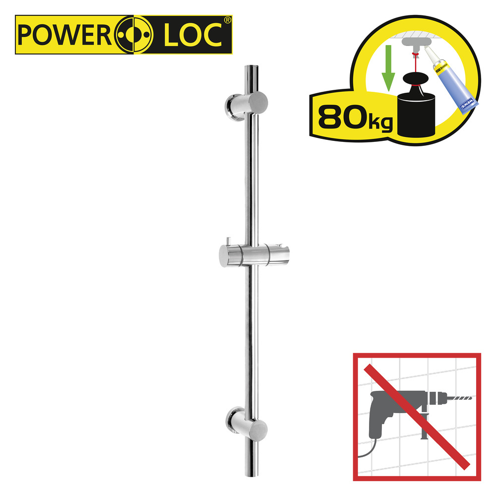 Power-Loc® Barre de douche chrome  Fixation sans perçage