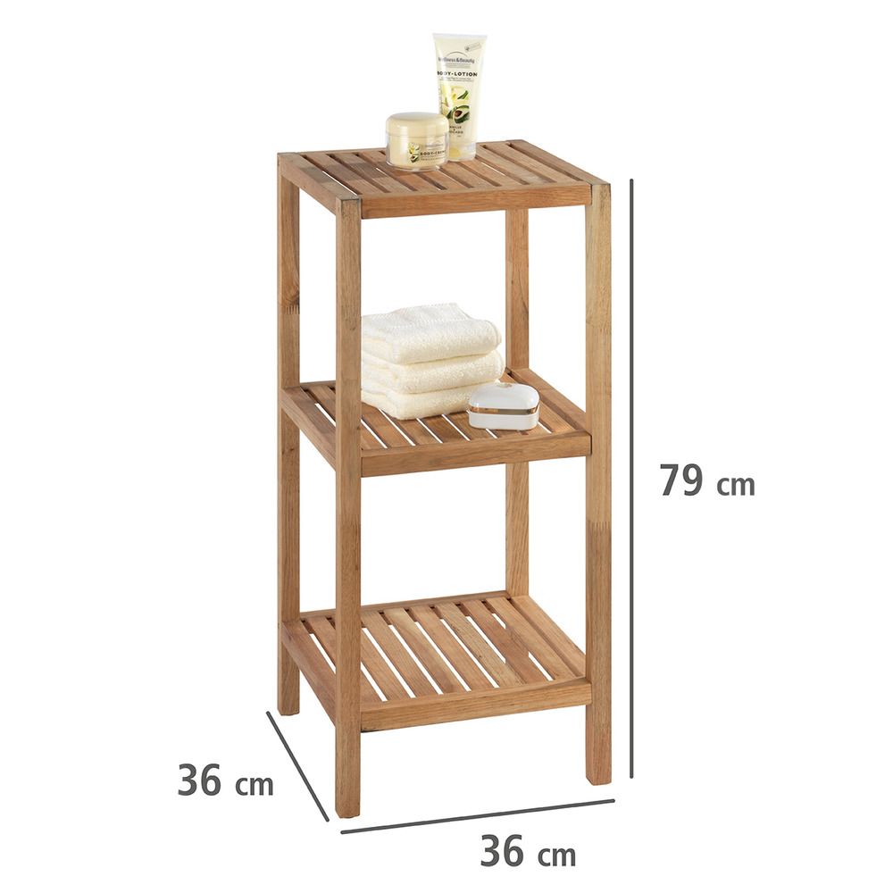 Etagère en bois, meuble etagère salle de bain Norway  noyer massif