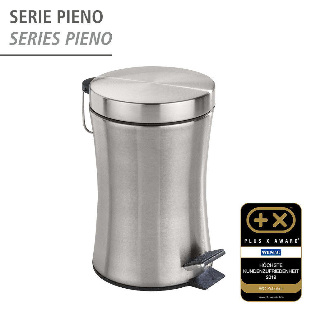 Poubelle cosmétique à pédale cosmétique Pieno  3 l, acier inox