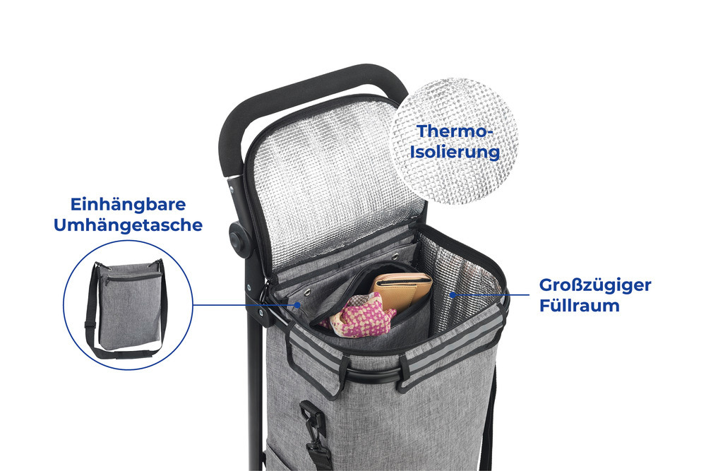 Chariot de courses Thermo & Comfort multi-usage  Trolley avec poche intérieure amovible