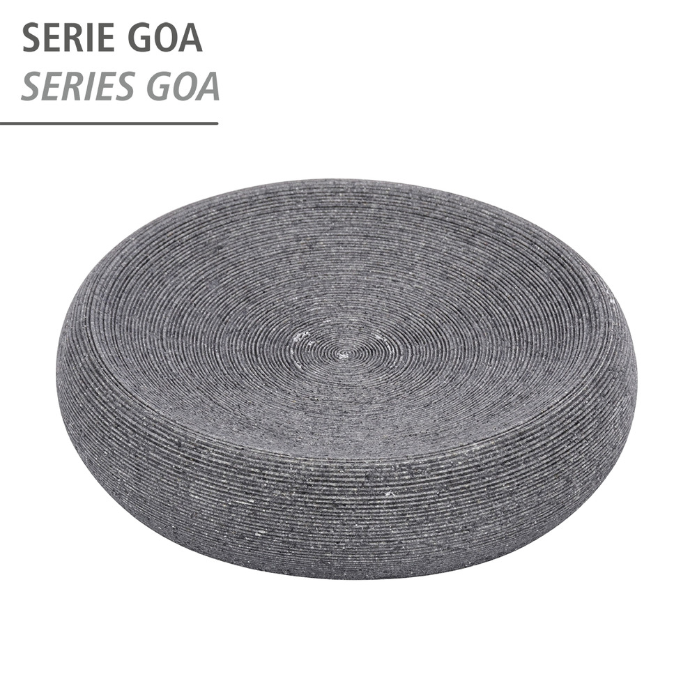 Porte savon Goa gris  polyrésine