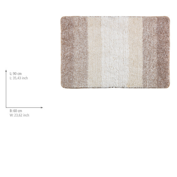 Tapis de bain Luso beige  microfibre, 60 x 90 cm