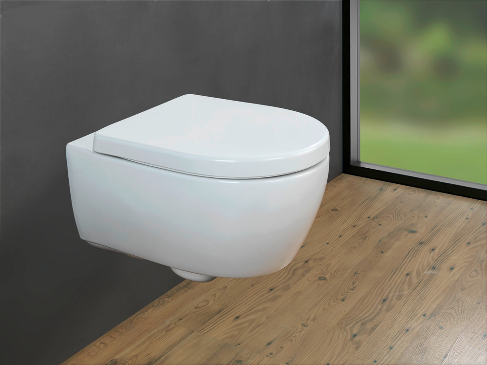 Abattant WC déclipsable Vorno gris en duroplastique avec freins de chute  WENKO, 1346599, Salle de bains et WC