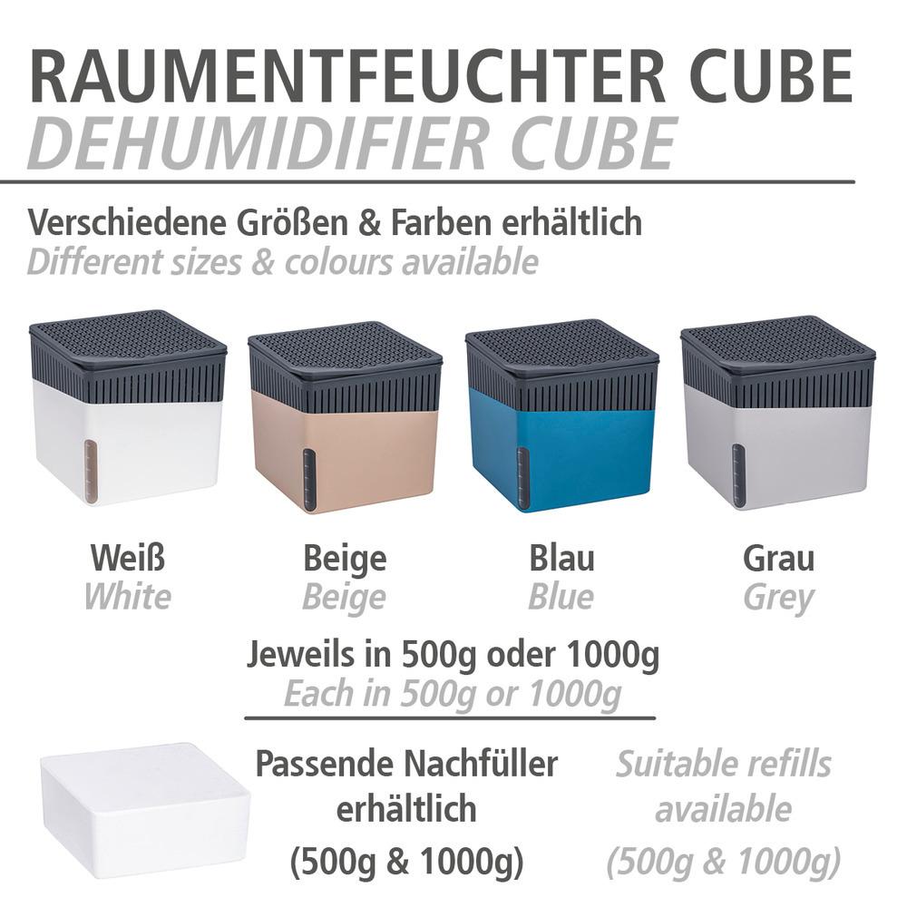 Déshumidificateur D'Intérieur Cube - Recharge De 500 G, Chlorure