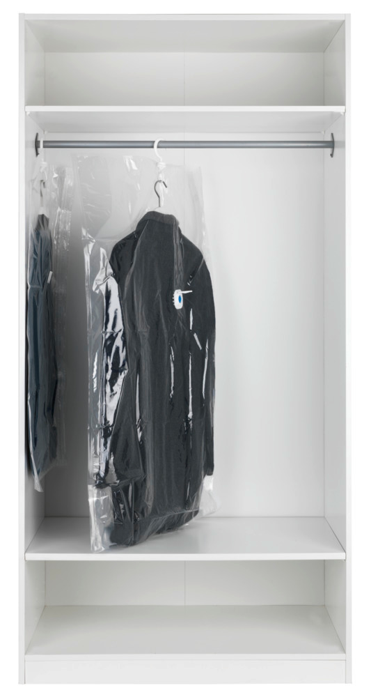 WENKO Housse de rangement sous vide, XL, housse de rangement vêtement à  suspendre, 75% d'économie de place, protège les textiles de l'humidité et  des mites, Plastique, 145x70 cm, Transparent